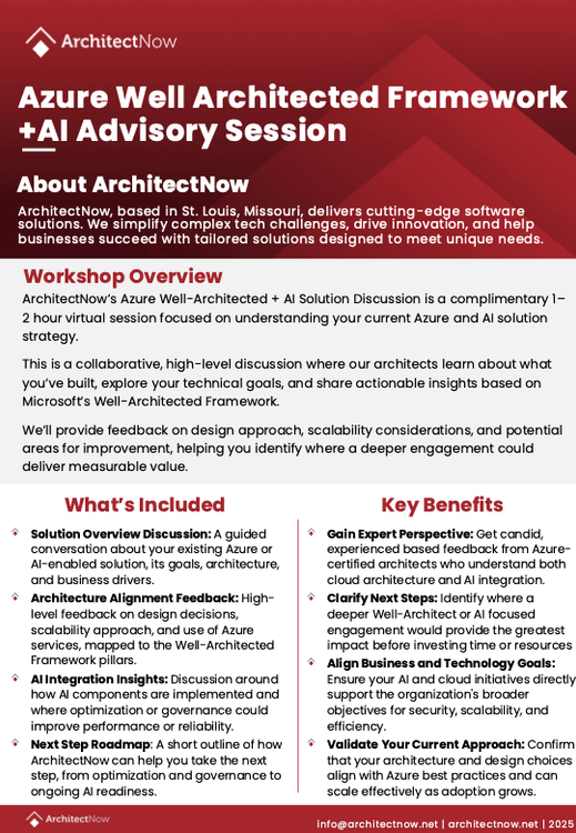 Azure Well-Architected Framework + AI Advisory Session