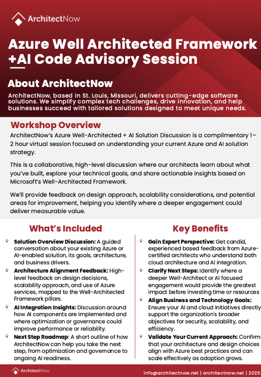 Azure Well-Architected Framework + AI Advisory Session