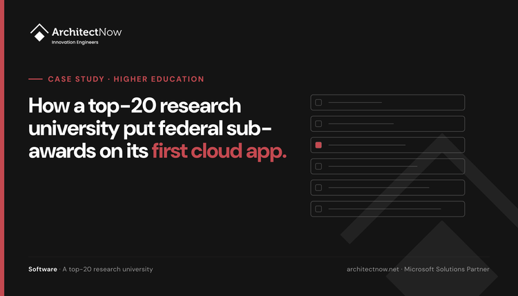 How a top-20 research university put federal sub-awards on its first cloud app