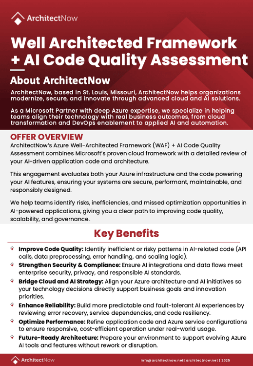 Azure Well-Architected Framework + AI Code Quality Assessment