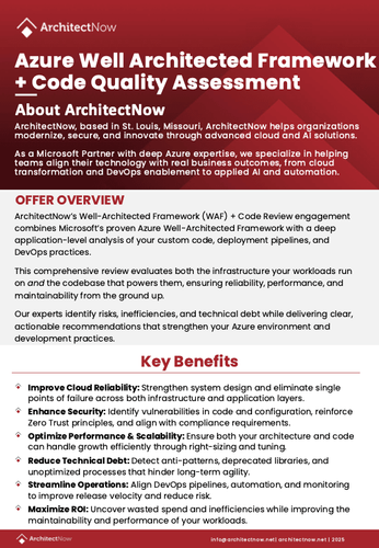 Azure Well-Architected Framework + Code Quality Assessment
